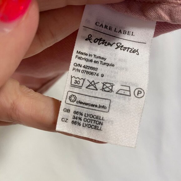 & Other Stories Cotton Blend Workwear Pink Vest Size 8 - Picture 4 of 8